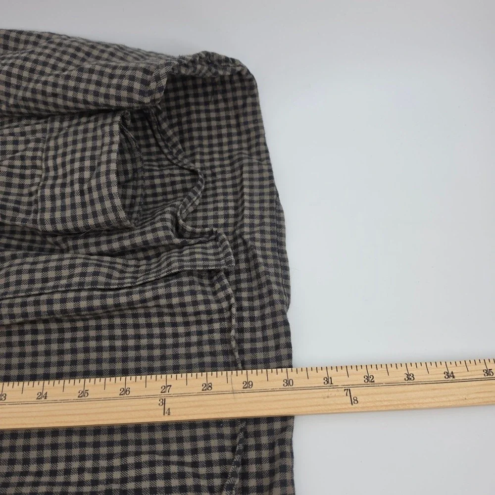 Sir Pendleton Mens XXL Brown Black Check Fine Worsted Wool Button Down Shirt